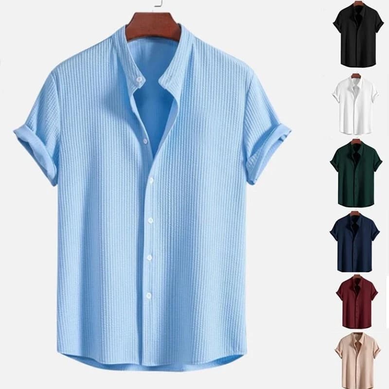 Hot, 2025 Short Sleeve Loose Shirt Top Summer Mens Clothing - Image 1 of 6